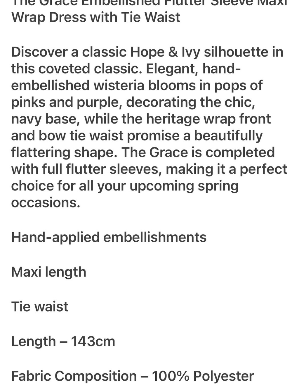Floral-Embroidered Navy Maxi Wrap Dress with Tie Waist - Picture 8 of 8
